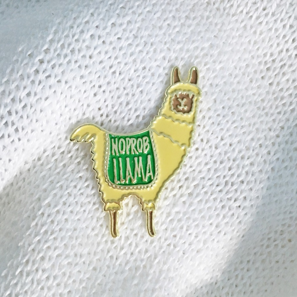 Llama Pin No Prob Llama Enamel Pin New!